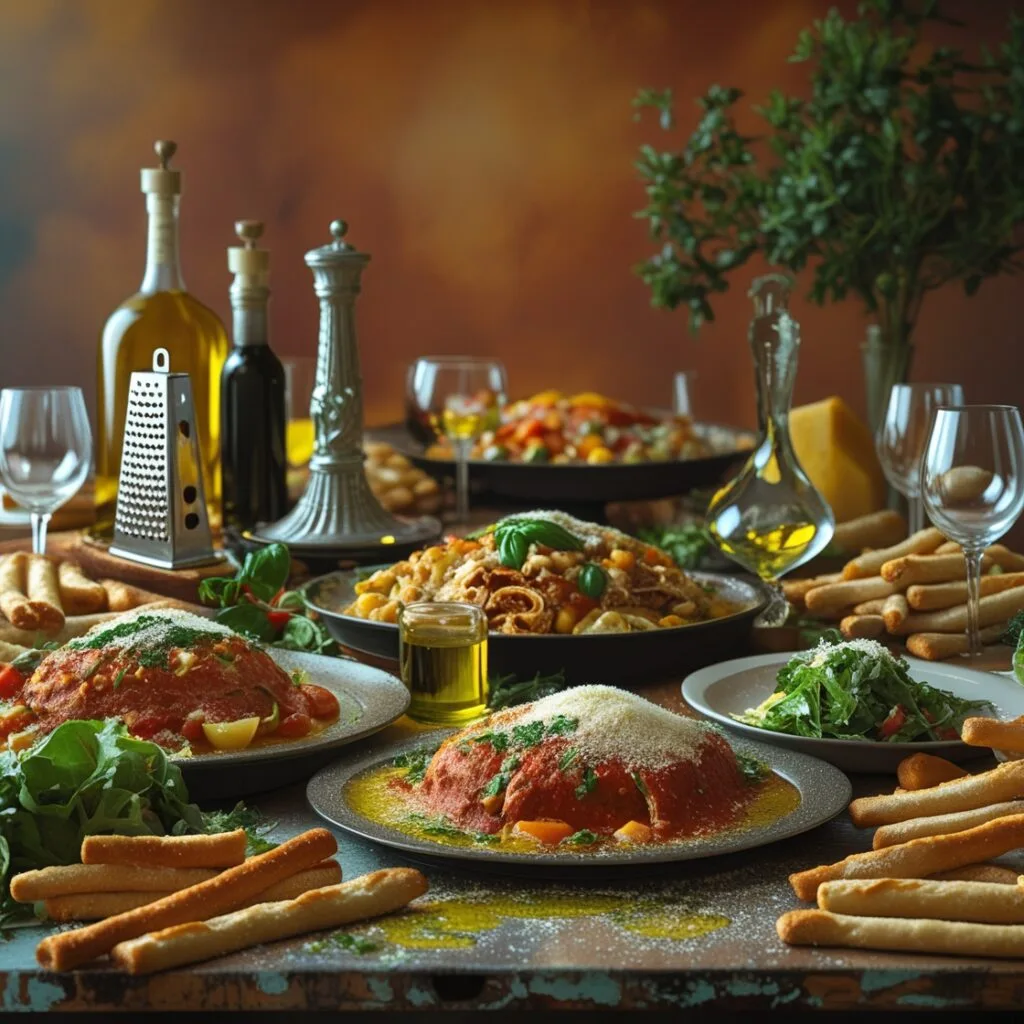 Olive Garden at Home: Italian Comfort Food Magic 2 Olive Garden at Home: Italian Comfort Food Magic Fresh garden salad with assorted olives, vegetables, and Italian dressing served at rustic wooden table, surrounded by breadsticks and herbs