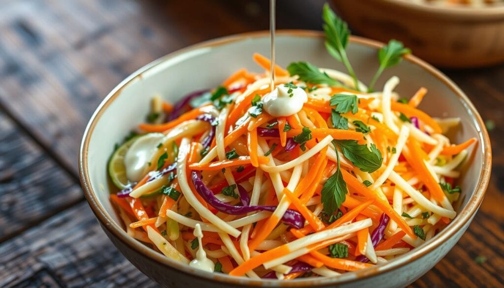 do you put olive oil into coleslaw with mayonnaise